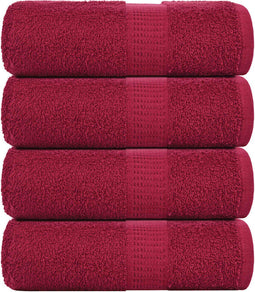 vidaXL - Gastendoekjes - 4 - st - 30x50 - cm - 360 - g/m² - 100% - katoen - bordeauxrood