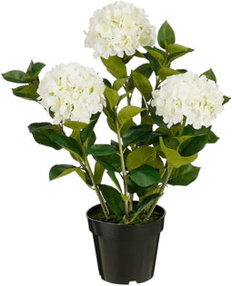 Mica Decorations Kunstbloem Hydrangea - 40x40x65 cm - Polyester - Wit