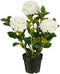 Mica Decorations Kunstbloem Hydrangea - 40x40x65 cm - Polyester - Wit