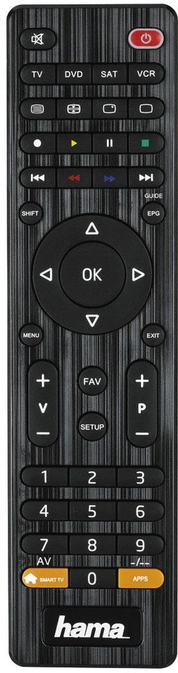 Hama 00012306 - Universele afstandsbediening voor 4 apparaten - Voorgeprogrammeerd voor 1000+ toestellen - Zwart