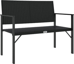 vidaXL - Tuinbank - 2-zits - poly - rattan - zwart