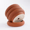 Mica Decorations Ilse Bloempot met Schotel - H16 x Ø19 cm - Keramiek - Bruin