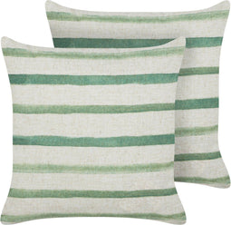 KAFRA - Sierkussen set van 2 - Groen - 45 x 45 cm - Polyester