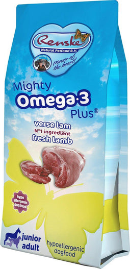 Renske - Mighty Omega Plus Junior Adult Lam Rijst Hondenvoer 15 kg