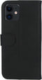 Valenta iPhone 12 Mini - Book Case - Handgemaakt zwart leer met kaartsleuven - Zwart