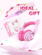 iClever BTH19 - draadloze kinderkoptelefoon - kattenoortjes met RGB LED - roze