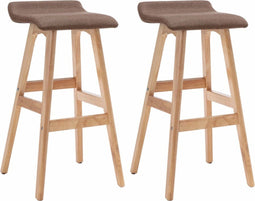 vidaXL - Barstoelen - 2 - st - stof - taupe