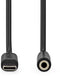 Nedis CCGL65960BK10 - Audio-adapterkabel USB-C naar 3.5mm - 100cm - Zwart