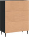 vidaXL - Dressoir - 69,5x34x90 - cm - bewerkt - hout - zwart