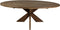 HSM Collection Ovale eettafel met kruispoot - 180x100 cm - vintage - teak