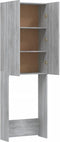 vidaXL - Wasmachinekast - 64x25,5x190 - cm - grijs - sonoma - eikenkleurig
