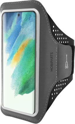 Mobiparts Comfort Fit Sport Armband - Samsung Galaxy S21 FE 5G - Lichtgewicht ademend materiaal - Zwart