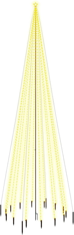 vidaXL - Kerstboom - met - grondpin - 1134 - LED's - warmwit - 800 - cm