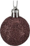 Kerstballen set van 50 - onbreekbaar - kunststof - ∅ 3, 4 & 6 cm - bruin (50 stuks)
