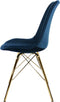Kick Kuipstoel Velvet Donker Blauw - Goud Frame