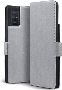 CaseBoutique Bookcase hoesje geschikt voor Samsung Galaxy A71 - Effen Grijs - Kunstleer