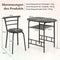 Coast Eettafelset Zwart – 3-Delige Bartafelset met 2 Stoelen en Wijnrek – Tafel 80 x 53 x 77 cm