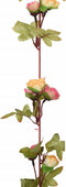 Kerstslingers met bloemen 6 st 215 cm roze