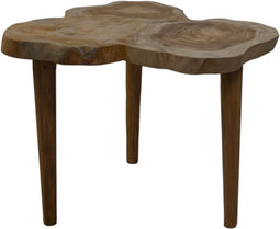 Bijzettafel abstract - ø54-60x45 - Naturel - Teak root