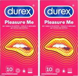 Durex Condooms Pleasure Me 10st - 2 Stuks - Voordeelverpakking - 20 stuks