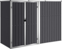 vidaXL - Tuinschuur - 225x89x161 - cm - gegalvaniseerd - staal - antracietkleurig