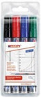 edding 250 whiteboardmarker set - zwart, rood, blauw, groen - 4 whiteboardstiften - ronde punt 1,5 - 3 mm - boardmarker uitwisbaar - voor whiteboard, flipchart, prikbord, memobord - navulbaar