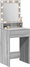 vidaXL - Make-uptafel - met - LED-verlichting - in - Grijs - Sonoma - - - 50x41x135 - cm