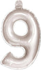 Opblaascijfer 9 zilver