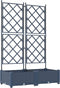 vidaXL - Tuinbak - met - Trellis - 2 - stuks - Grijs - 80x40x125,5 - cm