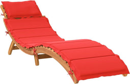 vidaXL - Ligbed - met - kussen - massief - acaciahout - rood