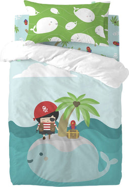 Dekbedovertrek set HappyFriday Happynois Pirata Multicolour Wieg voor baby's 2 Onderdelen