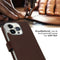Selencia iPhone 14 Pro - Echt Lederen Bookcase - 3 Pashouders - Bruin