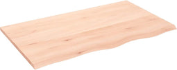 vidaXL - Wandschap - 100x60x2 - cm - onbehandeld - massief - eikenhout
