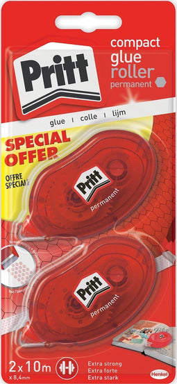 Lijmroller Pritt Compact permanent 2e halve prijs op blister | 10 stuks