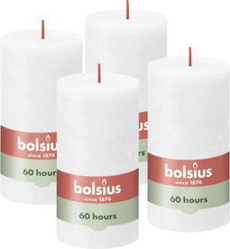 Bolsius - Rustieke Kaars - 4 Stuks - Wit - 13cm