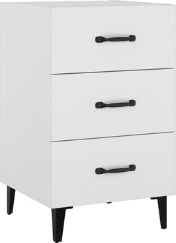 vidaXL - Nachtkastje - 40x40x66 - cm - bewerkt - hout - wit