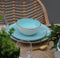 Cosy & Trendy Granite blue - serviesset 6 persoons - 18 delig - met Table Style zomers droogbloemen boeket