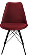 Kick kuipstoel Velvet rood - zwart frame - set van 6