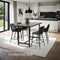 tectake® Siera - Set van 2 Barkrukken - Gestoffeerd met rugleuning en voetsteun - Zwart (2 stuks)