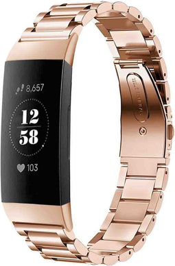 imoshion Bandje met Horlogeband inkorter - Geschikt voor Fitbit Charge 4, Fitbit Charge 3 - imoshion Stalen band zonder installatiehulp - Rosé Goud