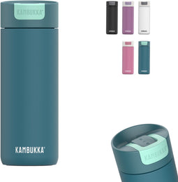 Kambukka Olympus - Thermosbeker 500 ml - Lekvrij - Makkelijk reinigen - Peacock Blue