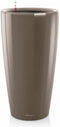 LECHUZA RONDO PREMIUM 40 - Plantenbak - met uitneembare binnenbak - met bewateringssysteem - ALL-IN-ONE set met LECHUZA-PON - taupe hoogglans