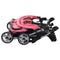 vidaXL - Tweelingkinderwagen - staal - roze - en - zwart