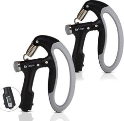 Faas Handtrainer - Verstelbare Handknijper 10-100 KG - Digitale Teller - Zwart (set van 2)
