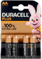 Duracell Plus 100 - Alkalinebatterijen AA - Tot 100% extra levensduur - (4 stuks)