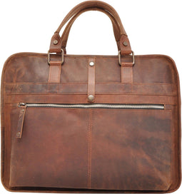 Berba Laptoptas Barbarossa Leer - bruin