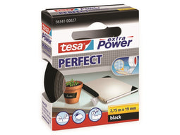 Tesa Extra Power Perfect - Klustape - Weerbestendig hoge kleefkracht - Zwart - 19 mm x 2,75 m