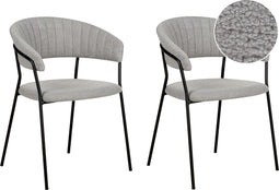MARIPOSA - Eetkamerstoel set van 2 - Grijs - Fluweel
