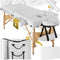 tectake® Massagetafel - 2 Zones - Behandeltafel - 7,5 cm Matras - Rolkussens - Draagtas - Opvouwbaar - Verstelbaar - Wit
