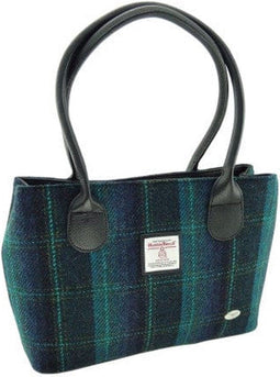 Schoudertas Cassley Blauw met Turquoise - Klassiek - Harris Tweed - Glen Appin of Scotland